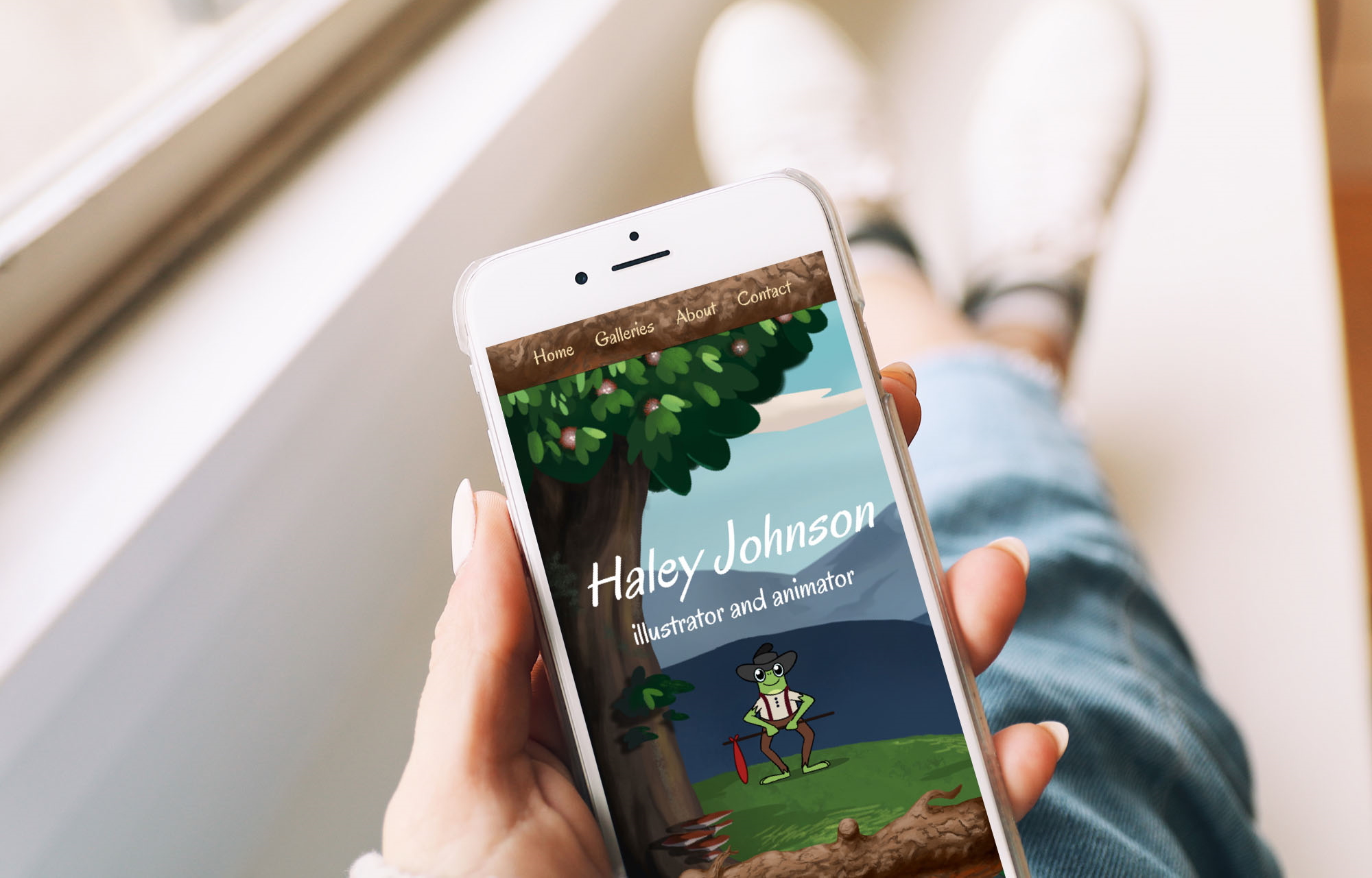 Antlers and Acorns Wesbite on Phone