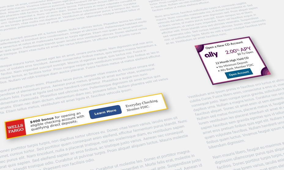 Ad Designs on Background