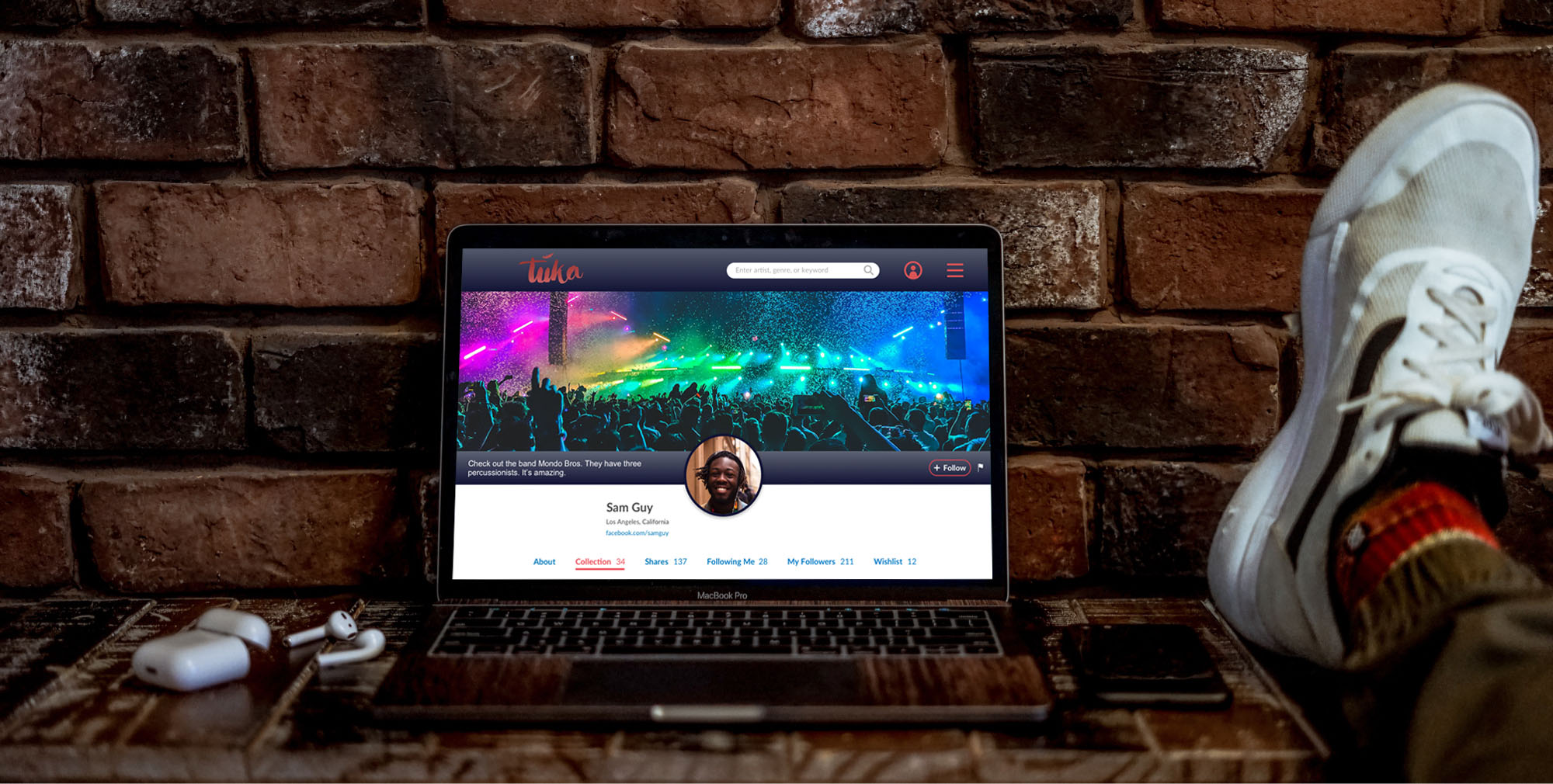 tuka Website on Laptop